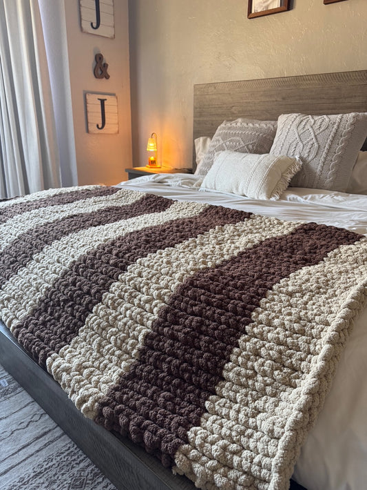 Cocoa Striped Blanket