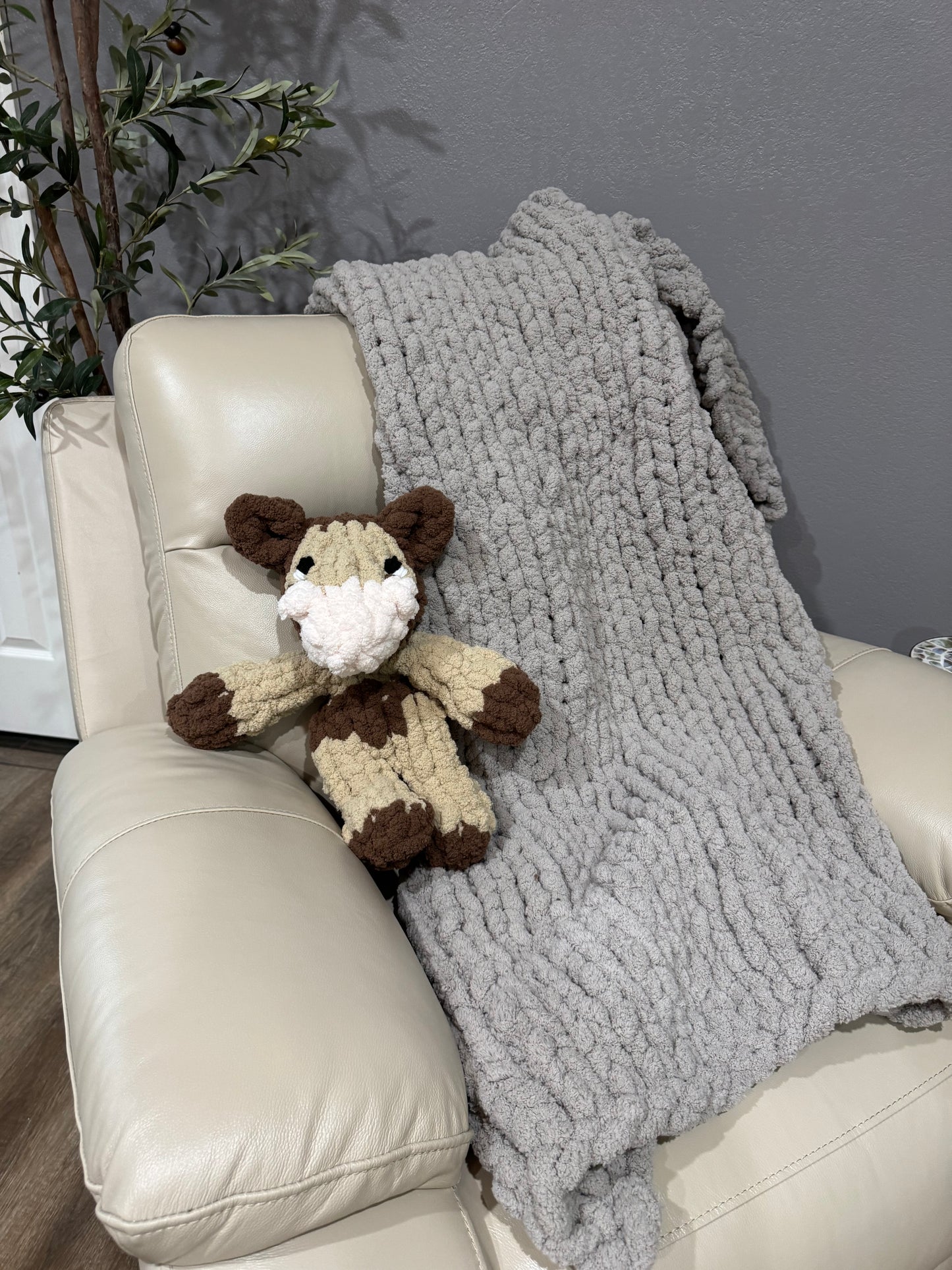 Handknit Cow Stuffies