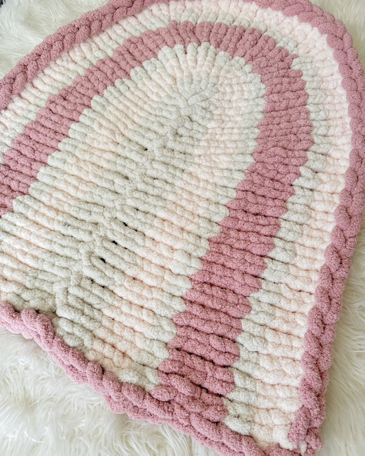 Pink & White Rainbow Baby Mat